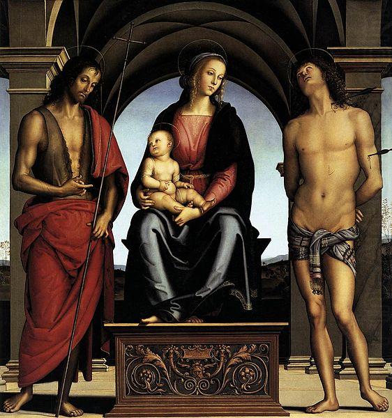 The Madonna between St John, Pietro Perugino